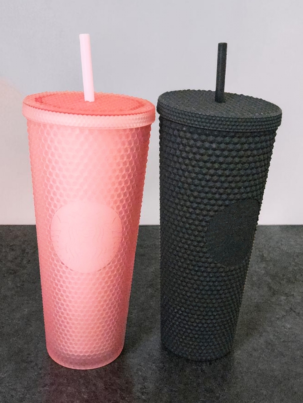 STARBUCKS TUMBLER SET PINK AND BLACK 24 OZ - Picture 2 of 6